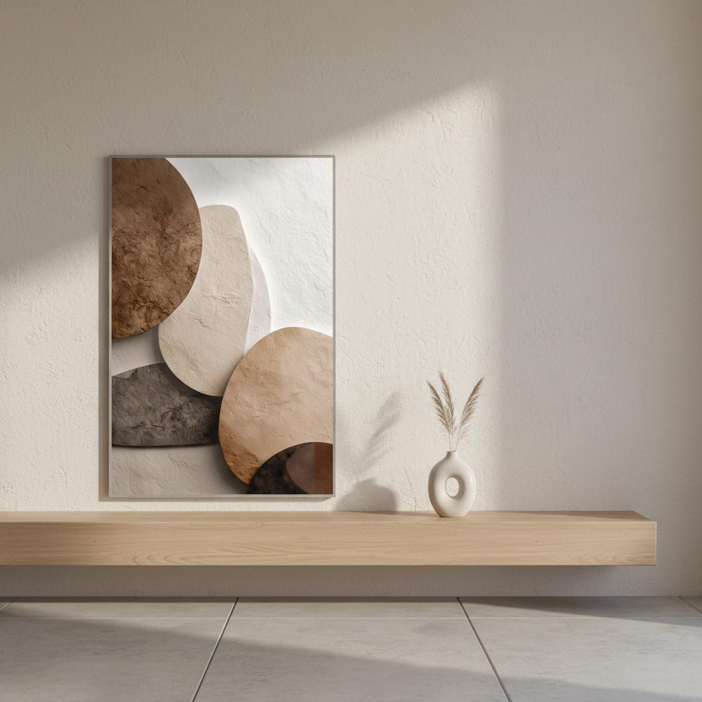 Stone II - Minimalist Japandi Wall Art Premium Matte Paper Poster